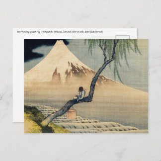 Katsushika Hokusai - Boy Kijkend de Fuji Briefkaart