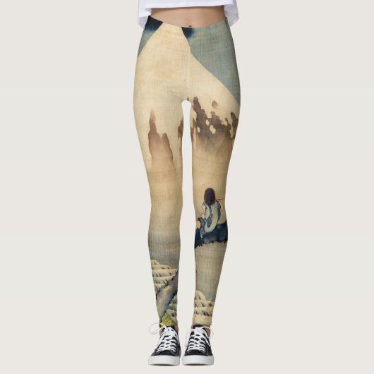 Katsushika Hokusai - Boy Kijkend de Fuji Leggings (Voorkant)