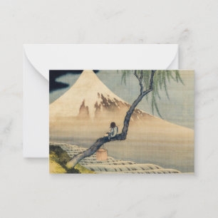 Katsushika Hokusai - Boy Kijkend de Fuji Notitiekaartje