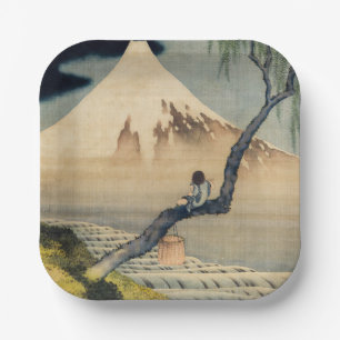 Katsushika Hokusai - Boy Kijkend de Fuji Papieren Bordje