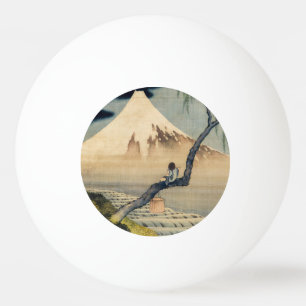 Katsushika Hokusai - Boy Kijkend de Fuji Pingpongballen
