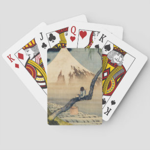 Katsushika Hokusai - Boy Kijkend de Fuji Pokerkaarten