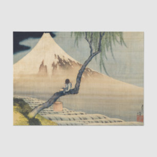 Katsushika Hokusai - Boy Kijkend de Fuji Tissuepapier