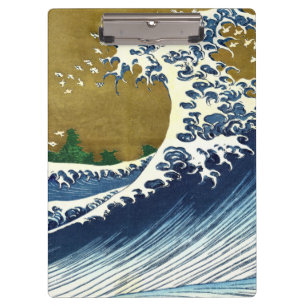 Katsushika Hokusai - Colored Big Wave Klembord