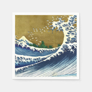 Katsushika Hokusai - Colored Big Wave Servet
