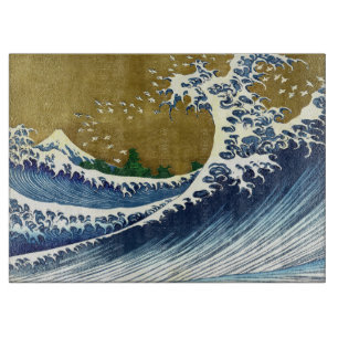 Katsushika Hokusai - Colored Big Wave Snijplank
