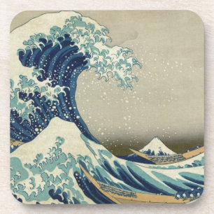 Katsushika Hokusai: De Grote Golf bij Kanagawa Bier Onderzetter