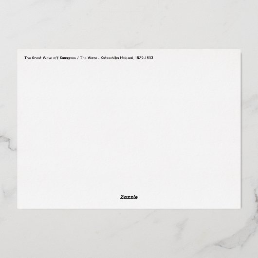Katsushika Hokusai - De Grote Golf van Kanagawa Folie Feestdagenkaart (Achterkant)