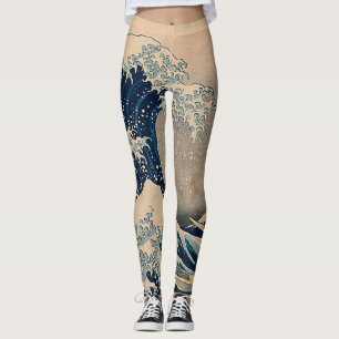 Katsushika Hokusai. De Grote Golf van Kanagawa Leggings