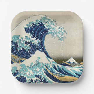 Katsushika Hokusai - De Grote Golf van Kanagawa Papieren Bordje