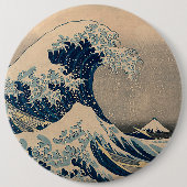 Katsushika Hokusai. De Grote Golf van Kanagawa Ronde Button 6,0 Cm (Voorkant)