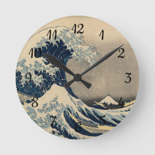 Katsushika Hokusai. De Grote Golf van Kanagawa   Ronde Klok