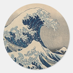 Katsushika Hokusai. De Grote Golf van Kanagawa Ronde Sticker
