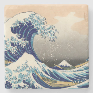 KATSUSHIKA HOKUSAI - De grote golf van Kanagawa Stenen Onderzetter