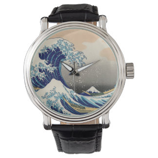 KATSUSHIKA HOKUSAI - De grote golf voor Kanagawa Horloge