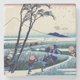 Katsushika Hokusai - Ejiri in de provincie Suruga Stenen Onderzetter