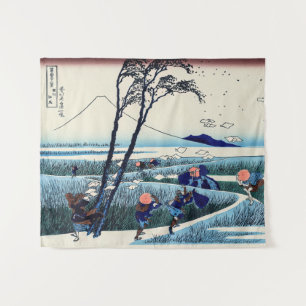 Katsushika Hokusai - Ejiri in de provincie Suruga Wandkleed