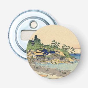 Katsushika Hokusai Enoshima in de provincie Sagami Button Flesopener