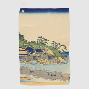 Katsushika Hokusai Enoshima in de provincie Sagami Golfhanddoek