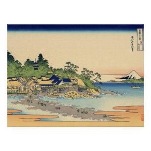 Katsushika Hokusai Enoshima in de provincie Sagami Perfect Poster