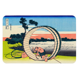 Katsushika Hokusai - Fujimigahara, provincie Owari Magneet