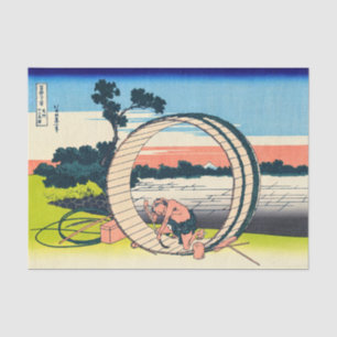 Katsushika Hokusai - Fujimigahara, provincie Owari Tissuepapier