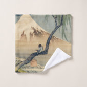 Katsushika Hokusai - Garçon regardant le Mont Fuji (Gant de toilette)