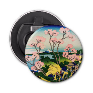 Katsushika Hokusai - Gotenyama, Tokaido, Shinagawa Button Flesopener