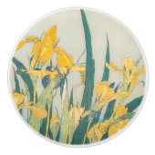 Katsushika Hokusai - Grasshopper en Iris Keramische Knop (Voorkant)