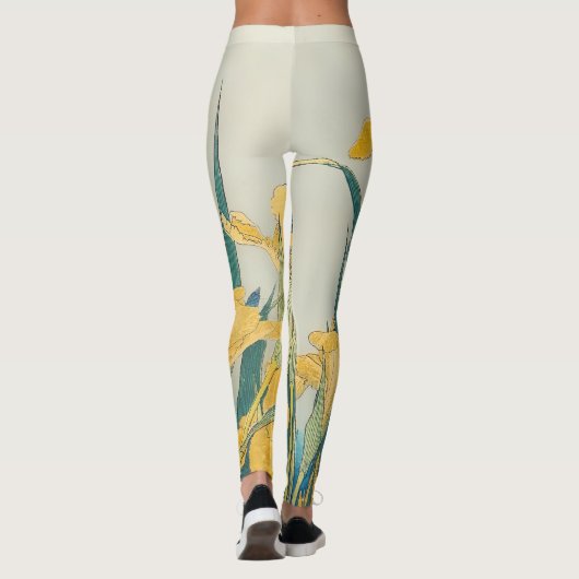 Katsushika Hokusai - Grasshopper en Iris Leggings (Achterkant)