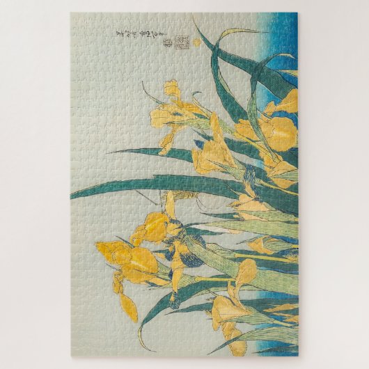 Katsushika Hokusai - Grasshopper en Iris Legpuzzel (Verticaal)