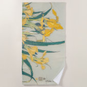 Katsushika Hokusai - Grasshopper en Iris Strandlaken (Voorkant)