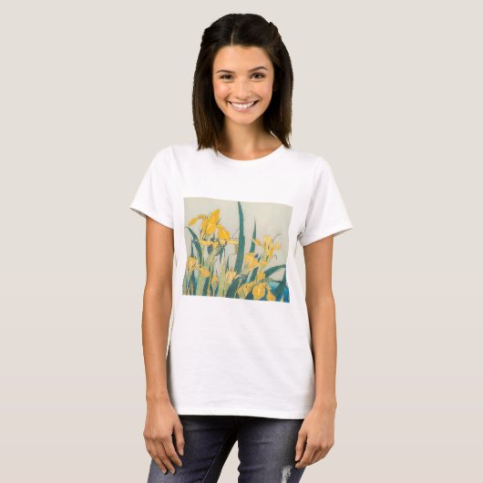 Katsushika Hokusai - Grasshopper en Iris T-shirt (Voorkant volledig)