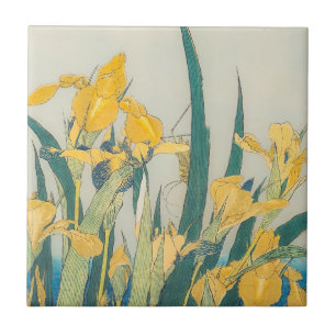 Katsushika Hokusai - Grasshopper en Iris Tegeltje