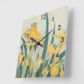 Katsushika Hokusai - Grasshopper en Iris Vierkante Klok (Hoek)