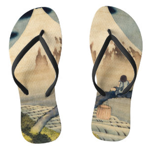 Katsushika Hokusai - Jongen bekijkt Mount Fuji Teenslippers