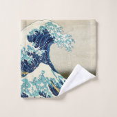 Katsushika Hokusai - La Grande vague au large de K (Gant de toilette)