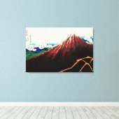 Katsushika Hokusai - Lichtjes onder de top Canvas Afdruk (Insitu (Houten vloer))