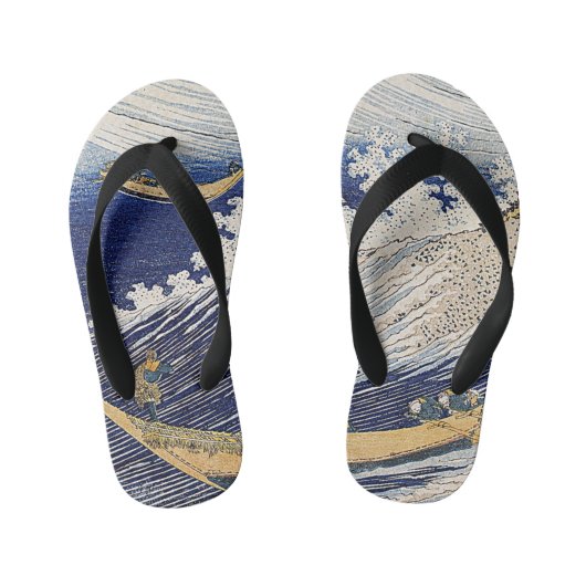 Katsushika Hokusai. Oceaangolven Kinder Teenslippers (Voetbed)