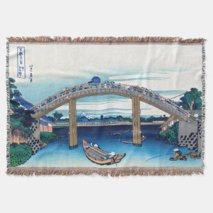 Katsushika Hokusai - onder Mannen Bridge, Fukagawa Deken