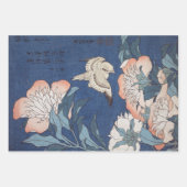 Katsushika Hokusai Peonies en Canary Wrapping Pap Inpakpapier Vel (Voorkant 3)
