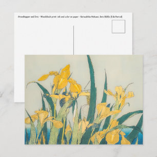 Katsushika Hokusai - Sprinkhaan en Iris Briefkaart