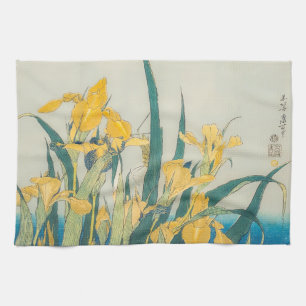 Katsushika Hokusai - Sprinkhaan en Iris Theedoek