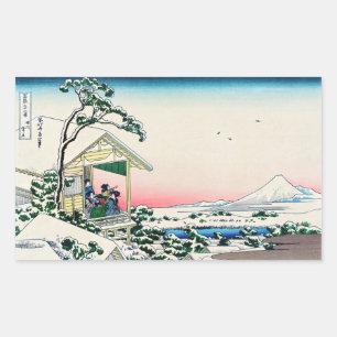 Katsushika Hokusai - Tea house te Koishikawa Rechthoekige Sticker