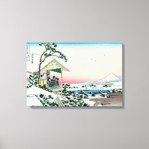Katsushika Hokusai - Theehuis bij Koishikawa Canvas Afdruk