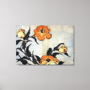 Katsushika Hokusai Ukiyo-e Woodcut Print - Poppies
