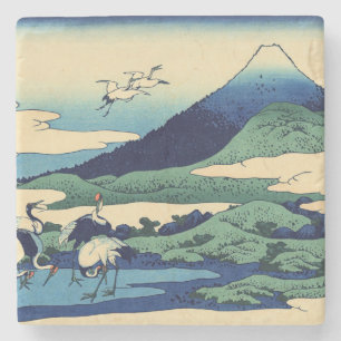 Katsushika Hokusai - Umegawa in de provincie Sagam Stenen Onderzetter