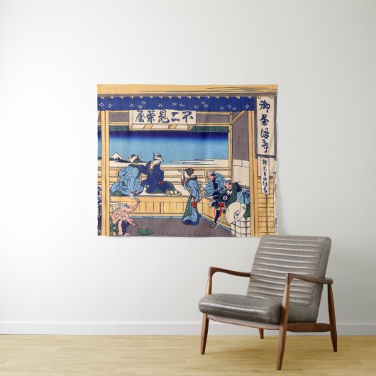 Katsushika Hokusai - Yoshida op de Tokaido Wandkleed (In Situ (horizontaal))