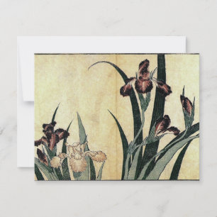 Katsushika Hokusai's Ukiyo-e Woodcut Print: Irises Kaart