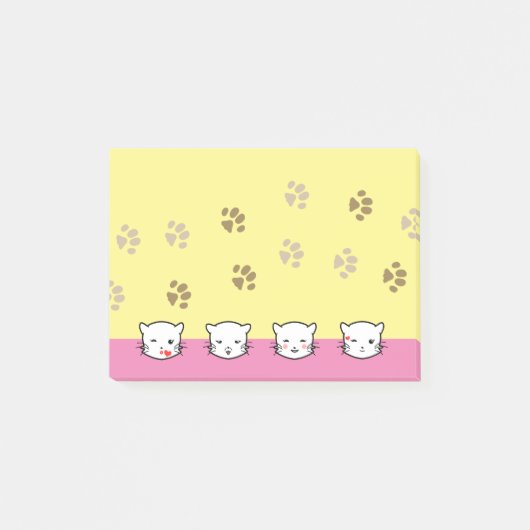 Katte-emoji-kunst 2 post-it® notes (Voorkant)